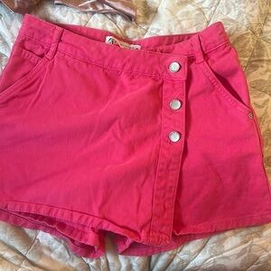Zara pink denim skort with buttons size small worn once